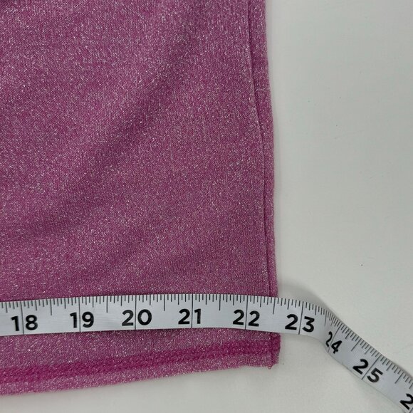 Free People Women's XS Sparkly Pink Metallic Crop Top With Adjustable Ties - Picture 12 of 12